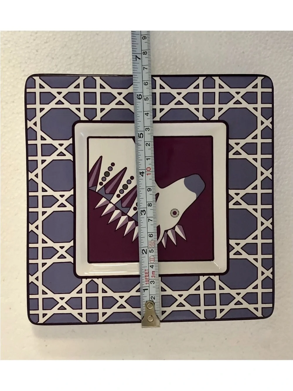 Jonathan Adler Happy Chic Square Purple Zebra Trinket Dish Plate